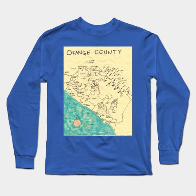 Orange County Long Sleeve T-Shirt by PendersleighAndSonsCartography